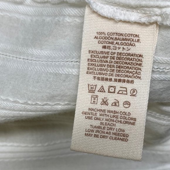 Free People White Boho V Neck Cropped Lace Floral Embroidered Blouse Size XS - Picture 12 of 13